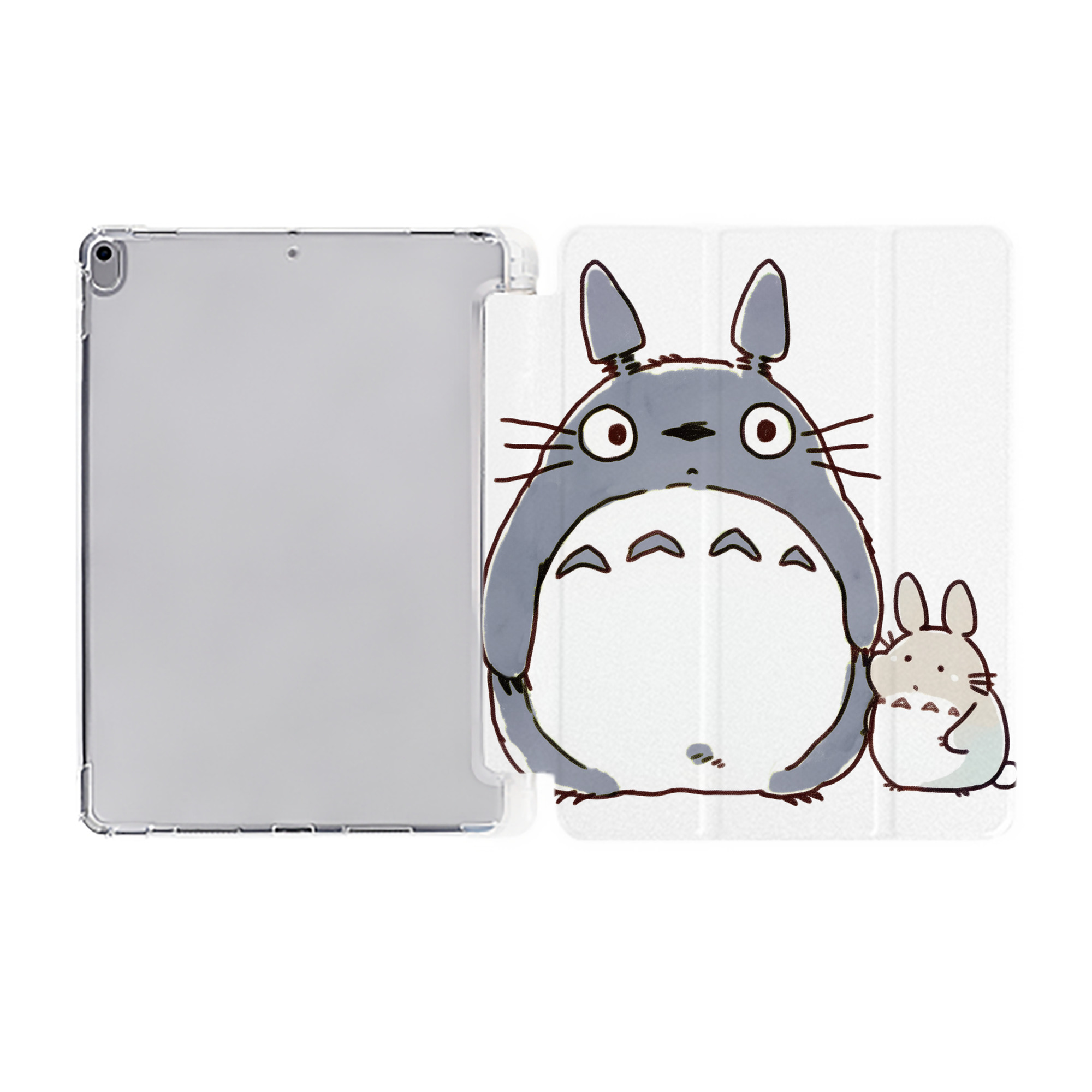 （画像用） となりのトトロ 草壁メイ 草壁サツキ My Neighbor Totoro Satsuki Kusakabe Mei Kusakabe IPad ケース ペン収納付き 三つ折りスタンド PUレザー×シリコン 対応機種9.5/10.5/10.9インチ